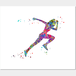 Female runner Posters and Art